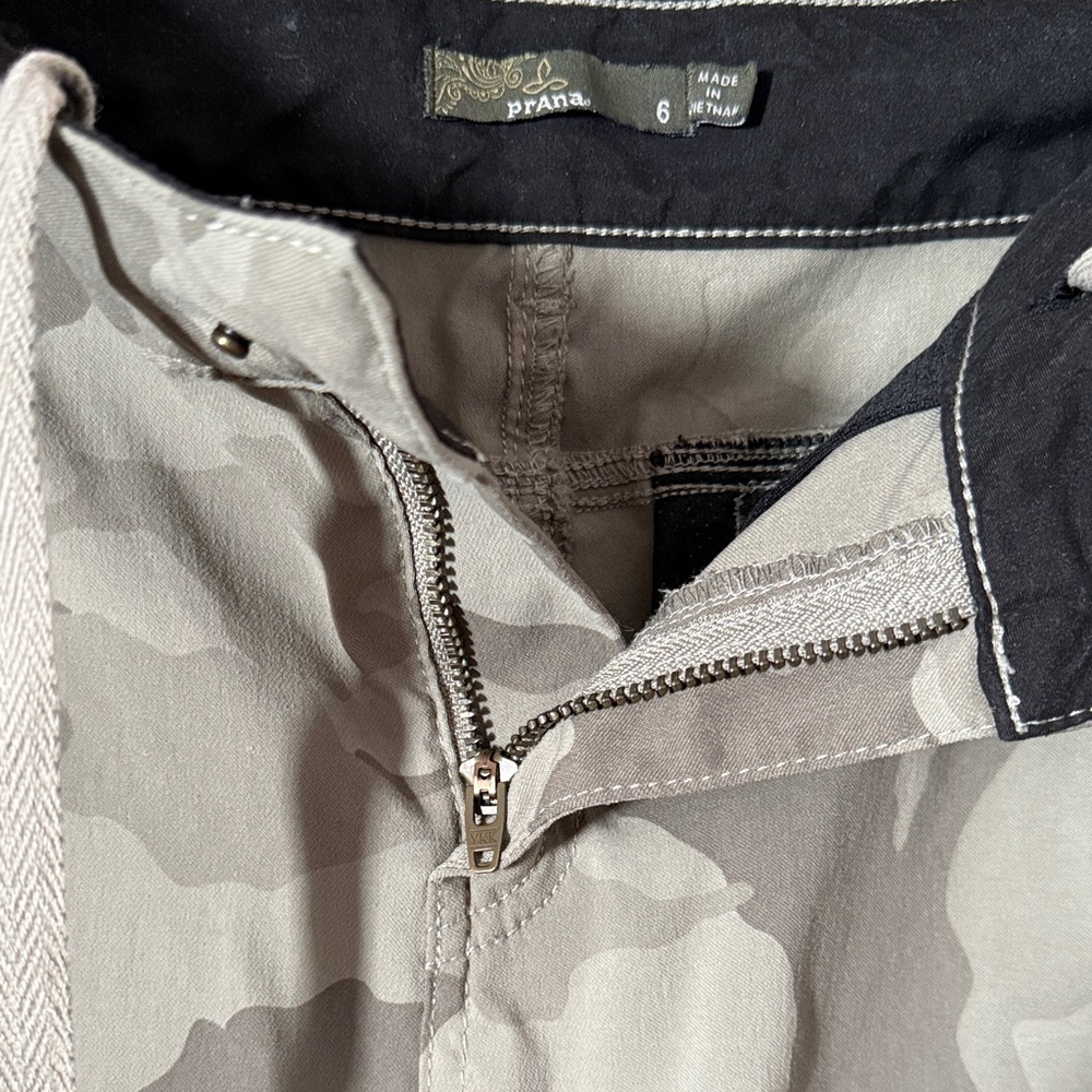 Prana Gray Camouflage Zip Pants